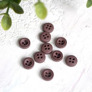 Деревянные пуговицы коричневые, 10 шт., 8 мм.