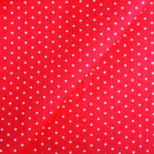 Ткань хлопок  Мелкий горошек на красном 50x40