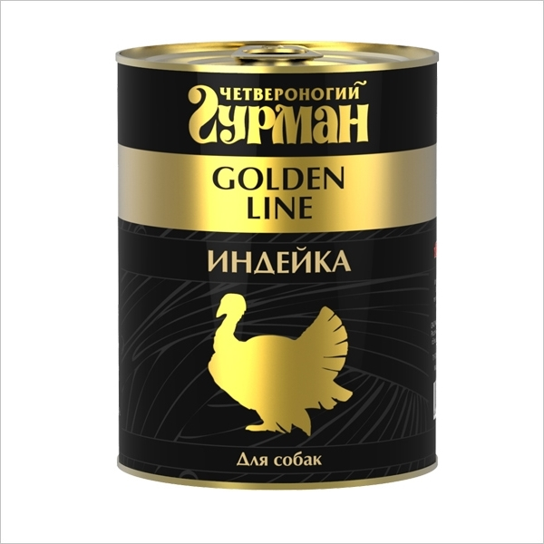 Влажный корм для собак всех пород Четвероногий Гурман Golden с индейкой в желе