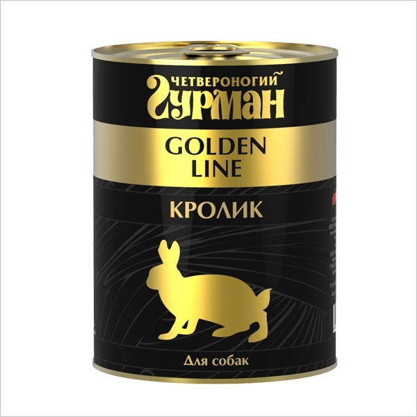 Влажный корм для собак всех пород Четвероногий Гурман Golden с кроликом в желе