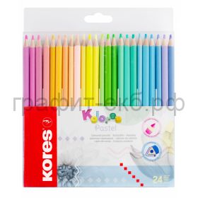 Карандаши цв.24цв.Kores Kolores Pastel 3х-гранные 93321