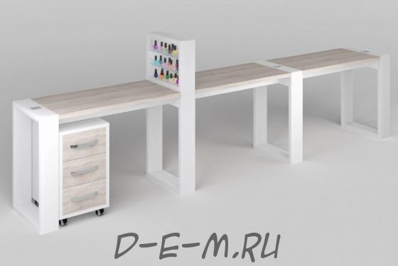 Трёхместный маникюрный стол MATRIX