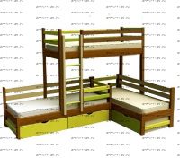 Кровать трехъярусная Trio №23IR Массив