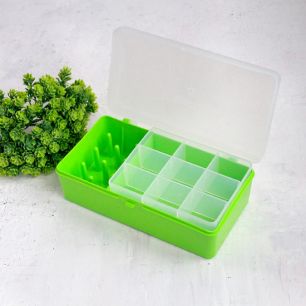 Контейнер-органайзер для хранения фурнитуры, 21 х 11 х 6,5 см. салатовый