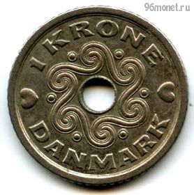 Дания 1 крона 1992 LG-JP