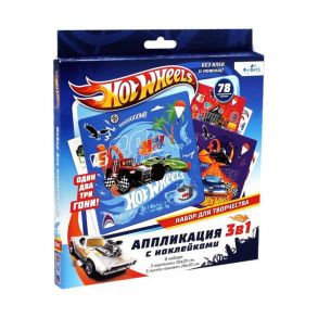 Hot Wheels. Набор для творчества 3в1. 3 картинки, 3 листа стикеров. Арт.06501