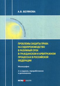 Проблемы защиты права на судопроизводство в разумный срок в гражданском и арбитражном процессах в Российской Федерации - Белякова Анна Владимировна