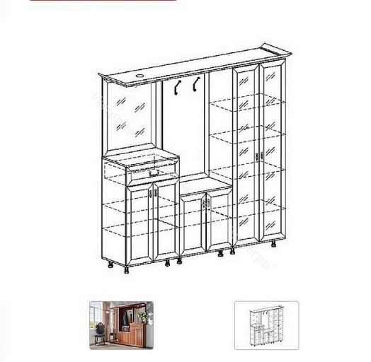 Прихожая большая с зеркалом ЯН-28 "Янна"