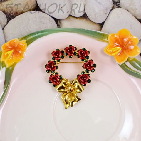 Брошь "Веночек из розочек" (Avon США)