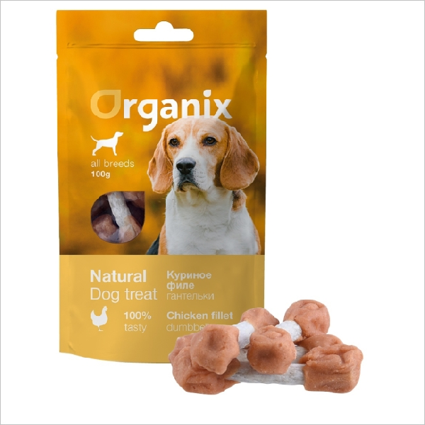 Лакомство для собак Organix Куриные гантельки