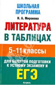 ЕГЭ-13. Литература. 5-11 классы. Литература в таблицах / Миронова Наталья Александровна