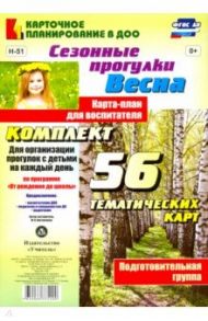Сезонные прогулки "Весна". Карта-план для воспитателя. Подготовительная группа. ФГОС / Костюченко Мария Петровна