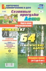 Сезонные прогулки. Лето. Карта-план для воспитателя. Младшая группа. ФГОС ДО / Костюченко Мария Петровна