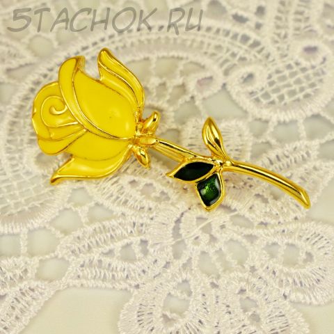 Брошь "Желтая роза" (США)