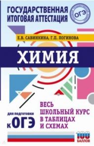 Химия. Весь школьный курс в таблицах и схемах для подготовки к ОГЭ / Савинкина Елена Владимировна, Логинова Галина Павловна