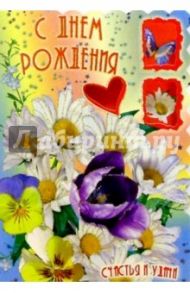 3Т-077/День рождения/открытка-вырубка двойная