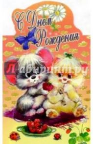 3КФ-022/День рождения/открытка-стойка вырубка