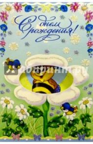 4541/День рождения/открытка вырубка двойная