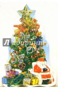 8Т-007(7)/Новый год/мини-открытка вырубка