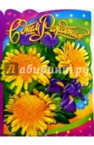 11227/С днем рождения/открытка вырубка двойная