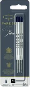 Parker Стержень для шариковой ручки Quink Flow (3шт),  M, черный (в блистере)