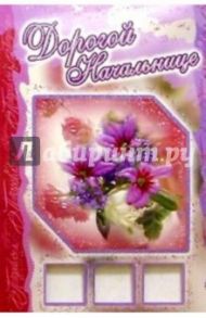 3КТ-063/Дорогой Начальнице/открытка-вырубка двойная