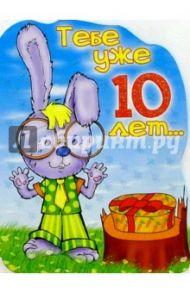 Л-312/Тебе уже 10 лет.../открытка-вырубка двойная