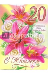 1КТ-059/С Юбилеем 20/открытка-гигант двойная