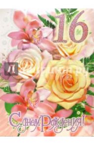 1КТ-063/День рождения 16/открытка-гигант двойная