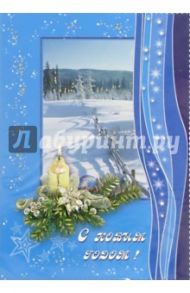 2593/Новый год/открытка двойная + конверт