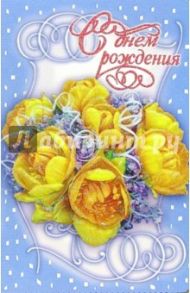 3ВКТ-046/День рождения/открытка-вырубка двойная