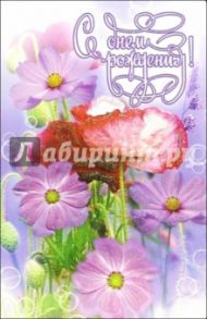 3ВКТ-087/День рождения/открытка-вырубка двойная