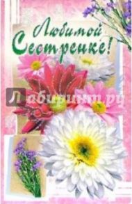3КТ-235/Любимой сестричке/открытка-вырубка двойная