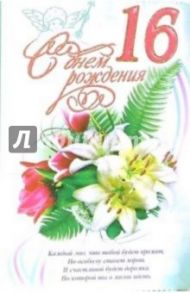 3ВКТ-126/День рождения 16/открытка-вырубка двойная