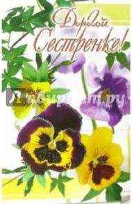 3ВКТ-132/Дорогой сестренке/открытка-вырубка двойная