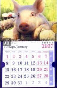 Календарь 2007 Поросенок в дровах (МО-0035)