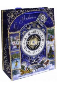 Пакет бумажный "Новогодние часы" (26х32,4х12,7 см) (75312)