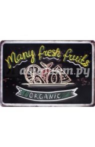 Табличка декоративная "Many fresh fruits" (металлическая, 30х20 см)