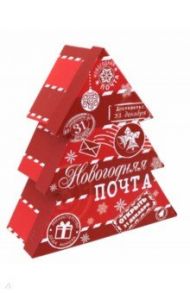 Коробка подарочная. Белое на красном 21х19х8,5 см (78486)