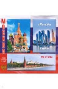 Набор магнитов № 2 "Москва на триколорной подложке"