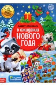 Книжка с наклейками Адвент-календарь. В ожидании нового года, со стирающимся слоем