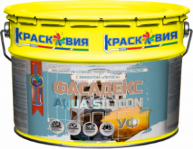 Краска для Фасада и Цоколя Красковия Aqua Silicon УФ 10кг УФ-Cтойкая, Грязеотталкивающая с Эффектом «Лотоса»