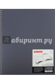 Папка с вкладышами, пластиковая, 40 вкладышей, гребень DISPLAY BOOK, серая (AVg_40008)
