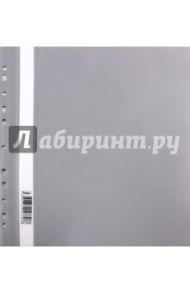 Папка-скоросшиватель, пластиковая, прозрачная, А4, серая (AS4_00208)