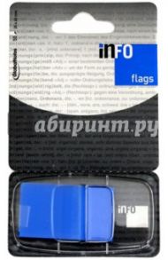 Клейкие Z закладки, пластик, 25х43 мм, 50 листов, неон синий (7728-36)