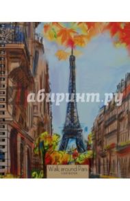 Тетрадь 48 листов, клетка, гребень "Прогулка по Парижу", 5 видов (ТС2Л485208)