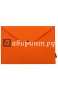 Папка-конверт для докуметров фетровая, на кнопке. Оранжевая. А4 (44628)