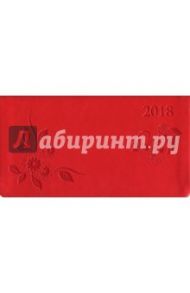 Еженедельник датированный на 2018 год "Flowers" (64 листа, 16х9 см) (AZ568/red)