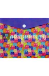 Папка для документов А6." КОШКИ",на кнопке (45383)