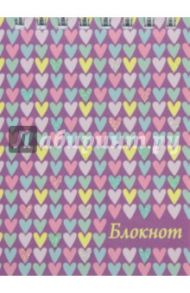 Блокнот 40 листов, А7, гребень, ФАКТУРА СЕРДЕЧКИ (44685)